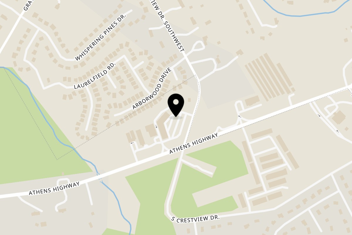 Map showing the location of Fratelli's on 1711 Athens Hwy in Grayson